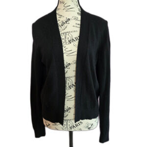 Banana republic open front black Merino wool blend cardigan